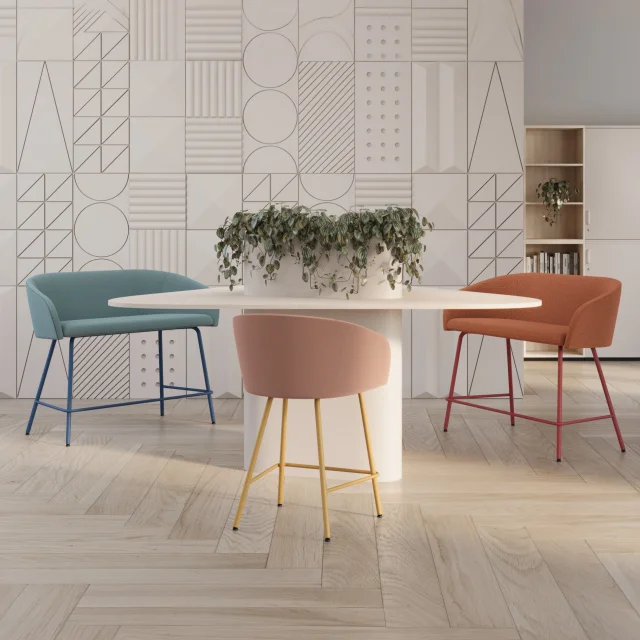 Nowy Styl Naudu Sofa mit hohem Gestell & Barhocker Naudu
