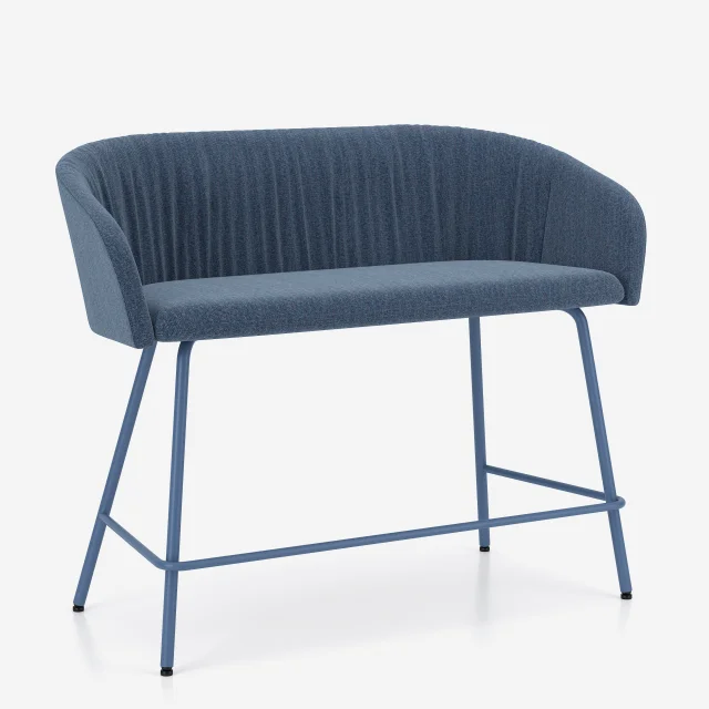 Nowy Styl Naudu WAVY - Sofa mit Vollpolsterschale und geraffter Polsterung