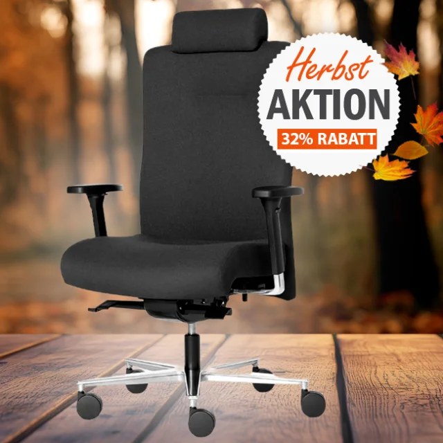 Herbstaktion mit 32% RABATT - Rovo Chair R200 Sumo 8030 S7 - für bis zu 200 kg – XXL Bürostuhl mit Kopfstütze für große oder schwere Menschen
