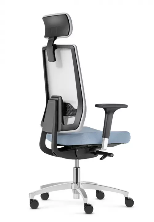 Dauphin Indeed Mesh ID 7058 für bis zu 150 kg - Ergonomischer Bürostuhl mit Netzrücken und Kopfstütze