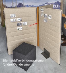 P + R Silent Add – Wandverbinder für Trennwand