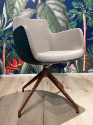 SOUL Steel Design Stuhl mit Design Gestell - Bezug zweifarbig / Moderner Loungestuhl für Meeting und