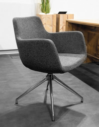 SOUL Steel Design Stuhl mit Design Gestell – Bezug einfarbig / Moderner Loungestuhl für Meeting und