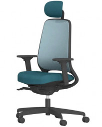 Rovo R22 mit Polsterrücken, Kopfstütze und Ergo-Balance/Rovo Chair Bürostuhl Modell 6050 EB