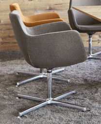 SOUL Design Stuhl mit 4-Stern-Gestell – Bezug einfarbig / Moderner Loungestuhl für Meeting und Büro